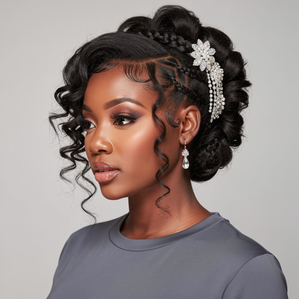 square portrait of a black woman with accessorized