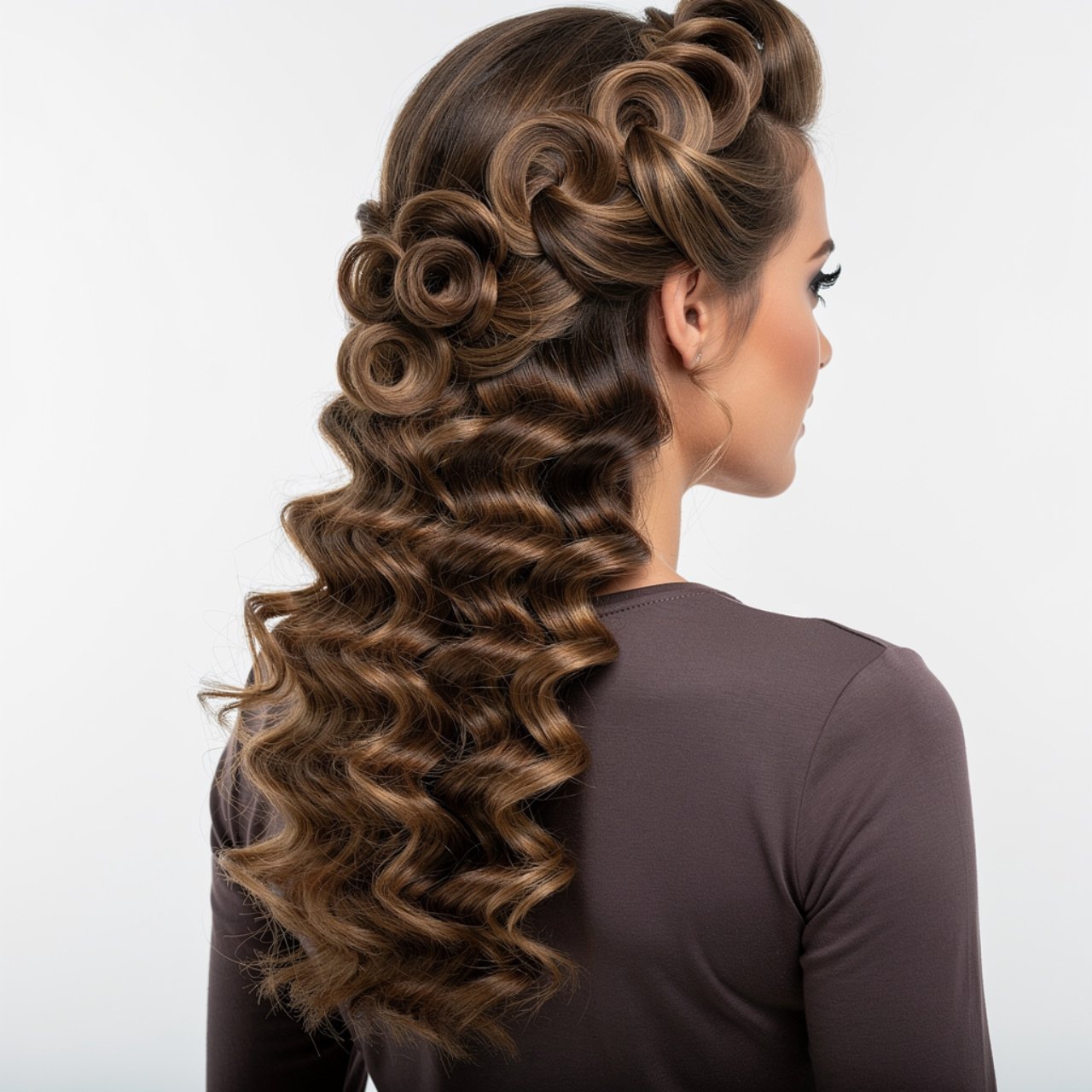 square portrait of a person with elegant ringlet s