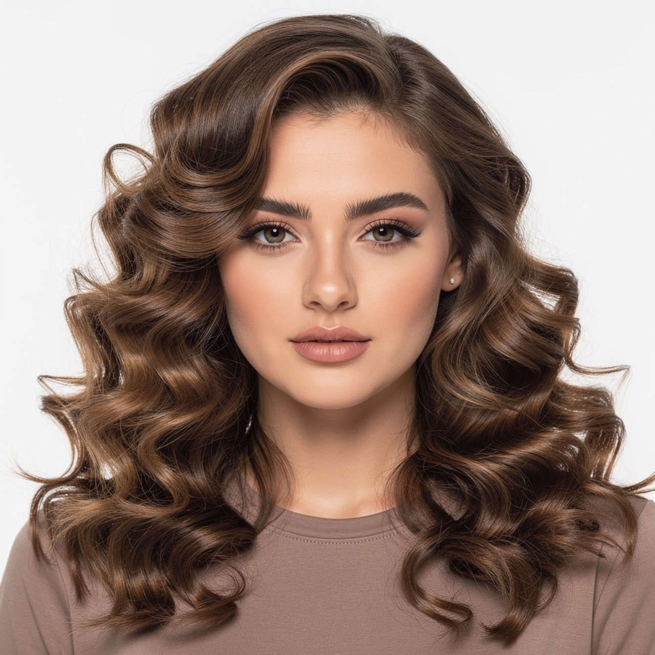 square portrait of a person with loose curly waves