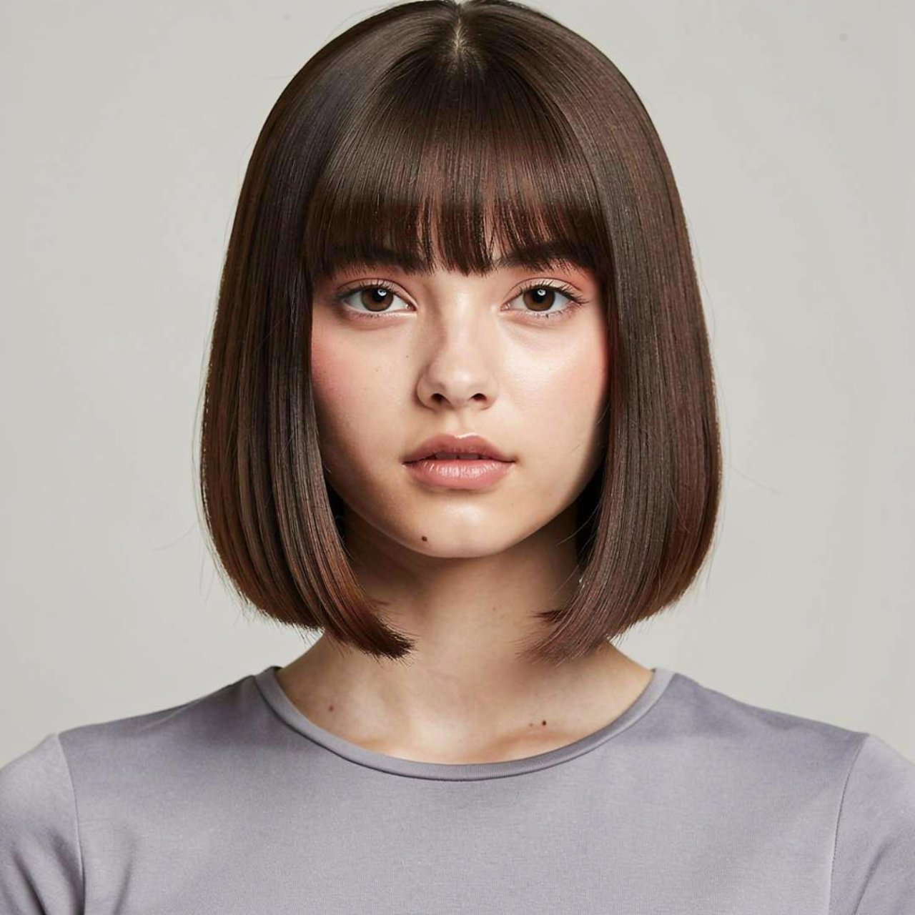 square portrait of a person with sleek straight lo 1