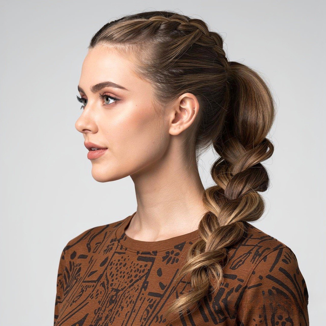 Fancy Ponytail Hairstyles: 15 Trendy Ideas that You’ll Love 3 square portrait of a woman with a low twisted pony 1