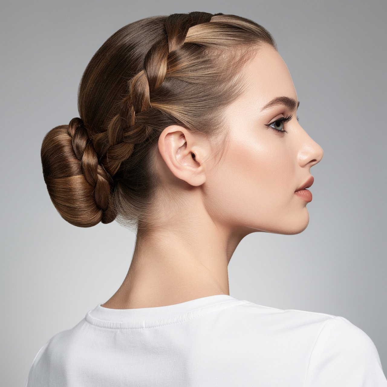 square portrait of a young woman with a braided cr 1