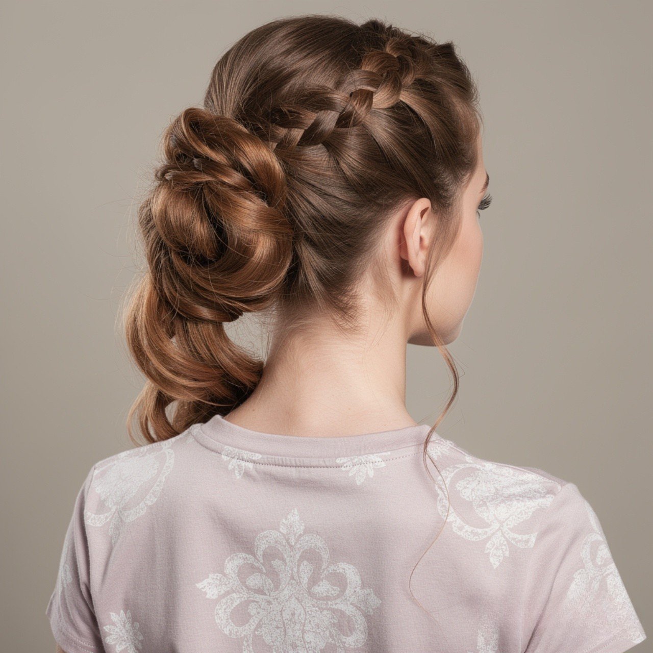 square portrait photo focusing on hair showing a p