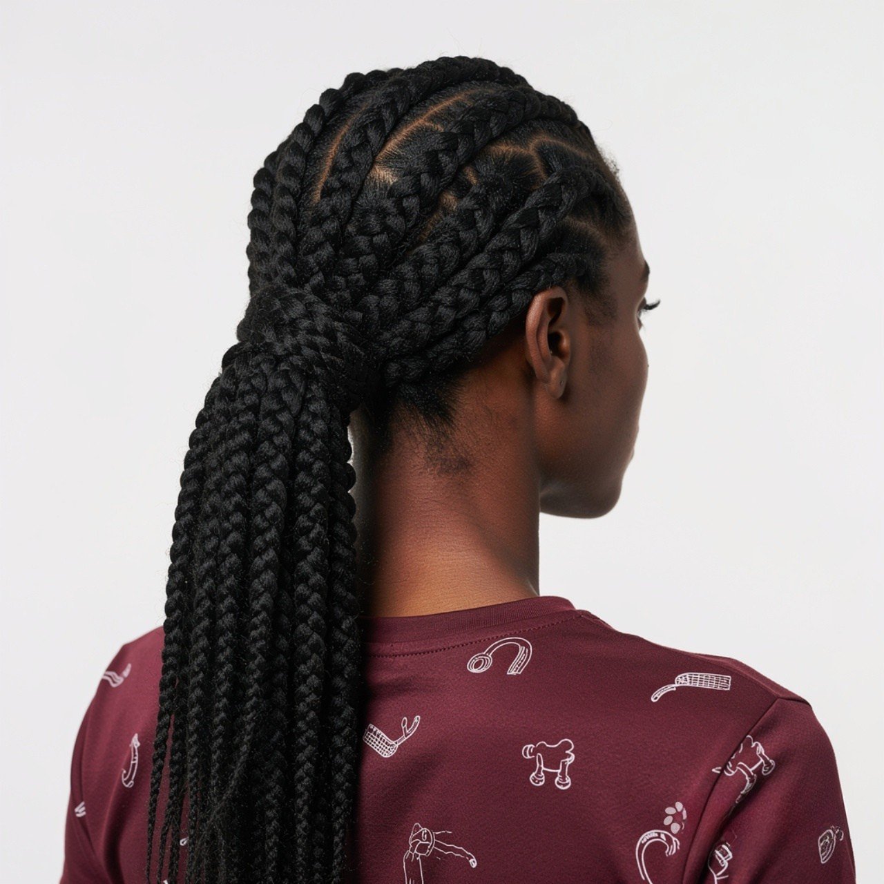 square portrait photograph focusing on hair rope p