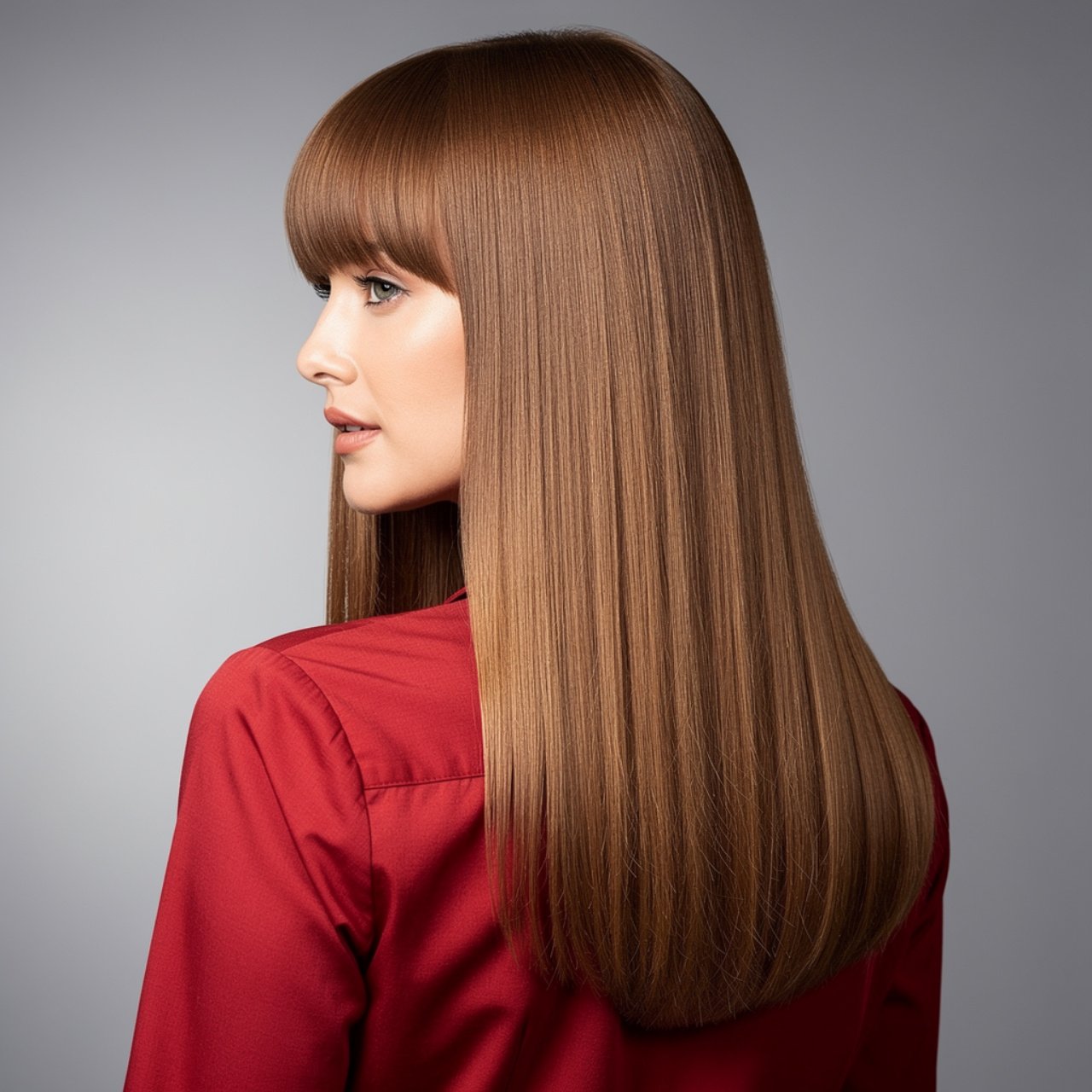 straight hair with soft layers prom hairstyle worn