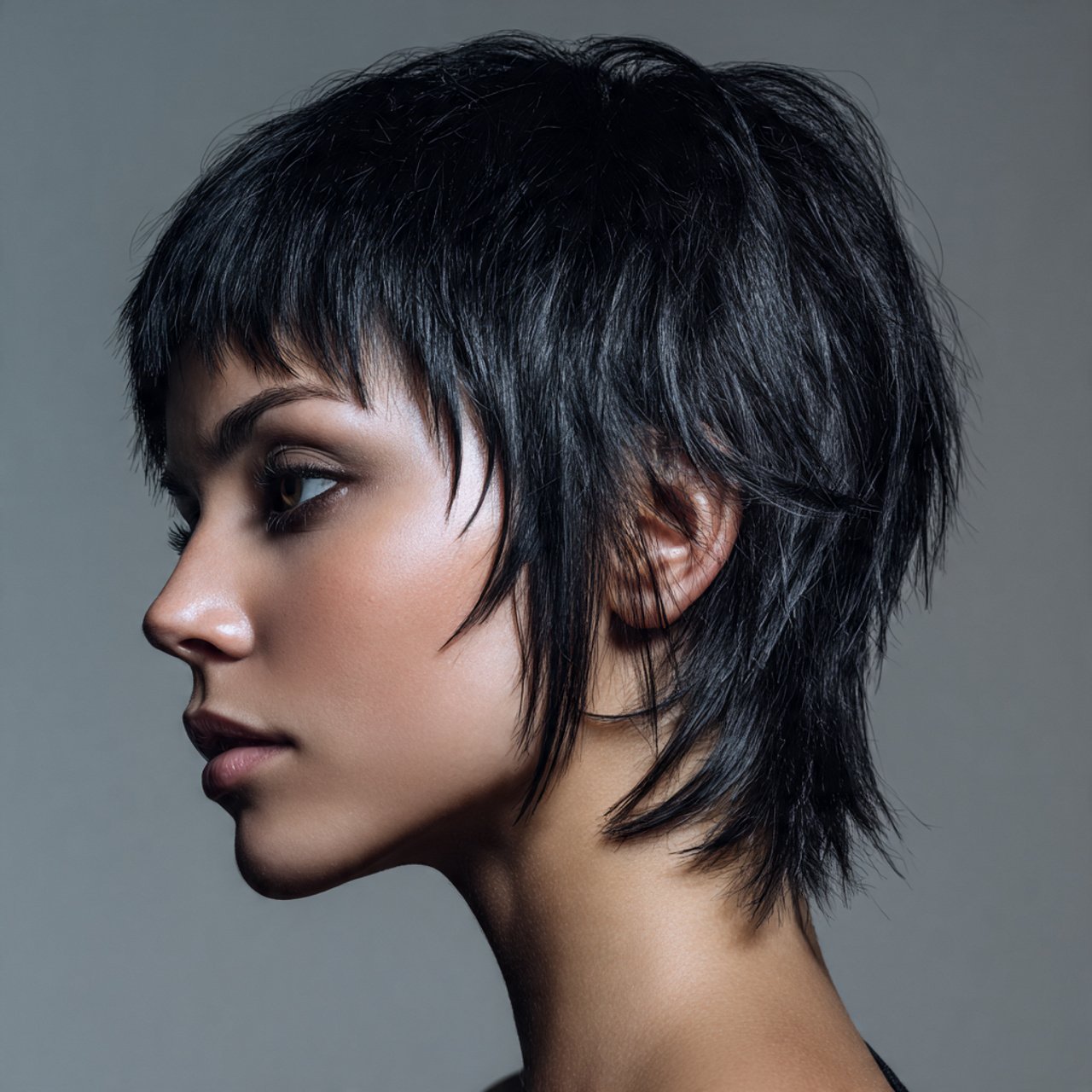 straight short wolf cut hairstyle square compositi