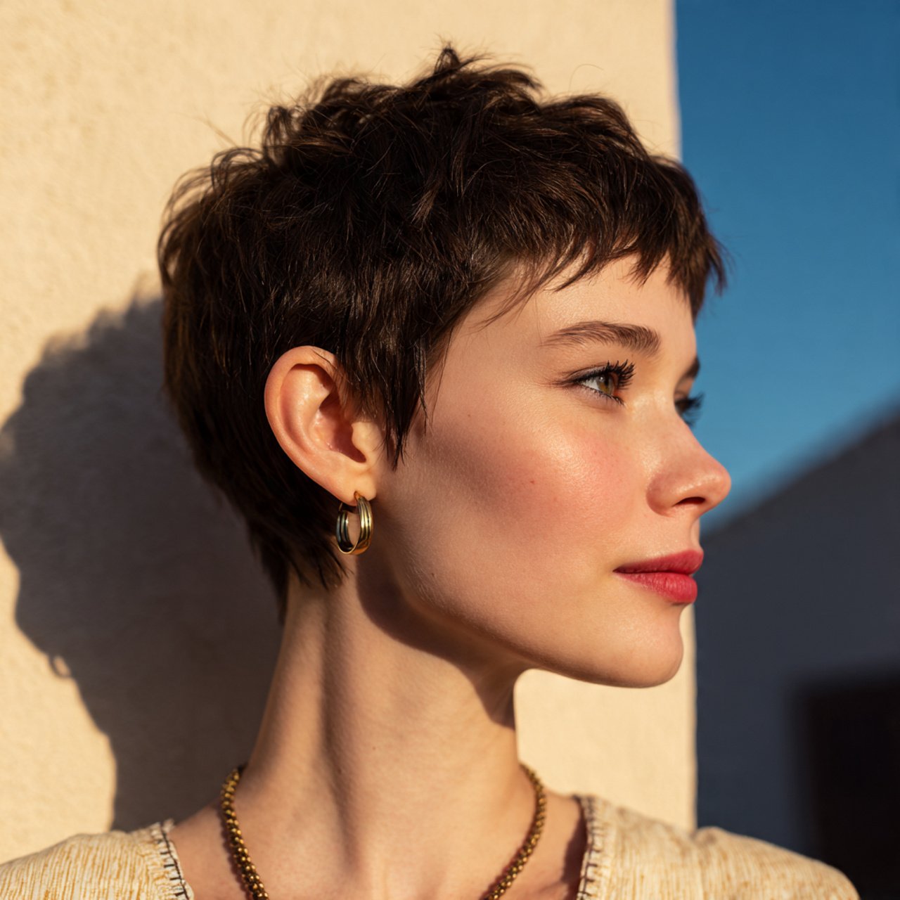 textured pixie cut cute summer hairstyle young wom