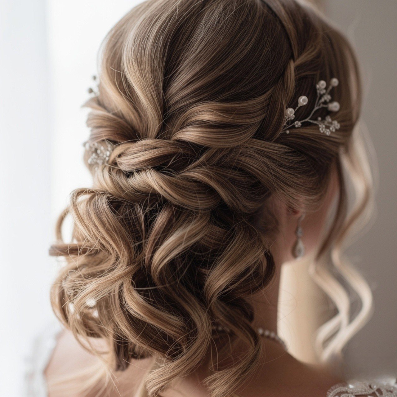 textured ponytail hairstyle for wedding cl
