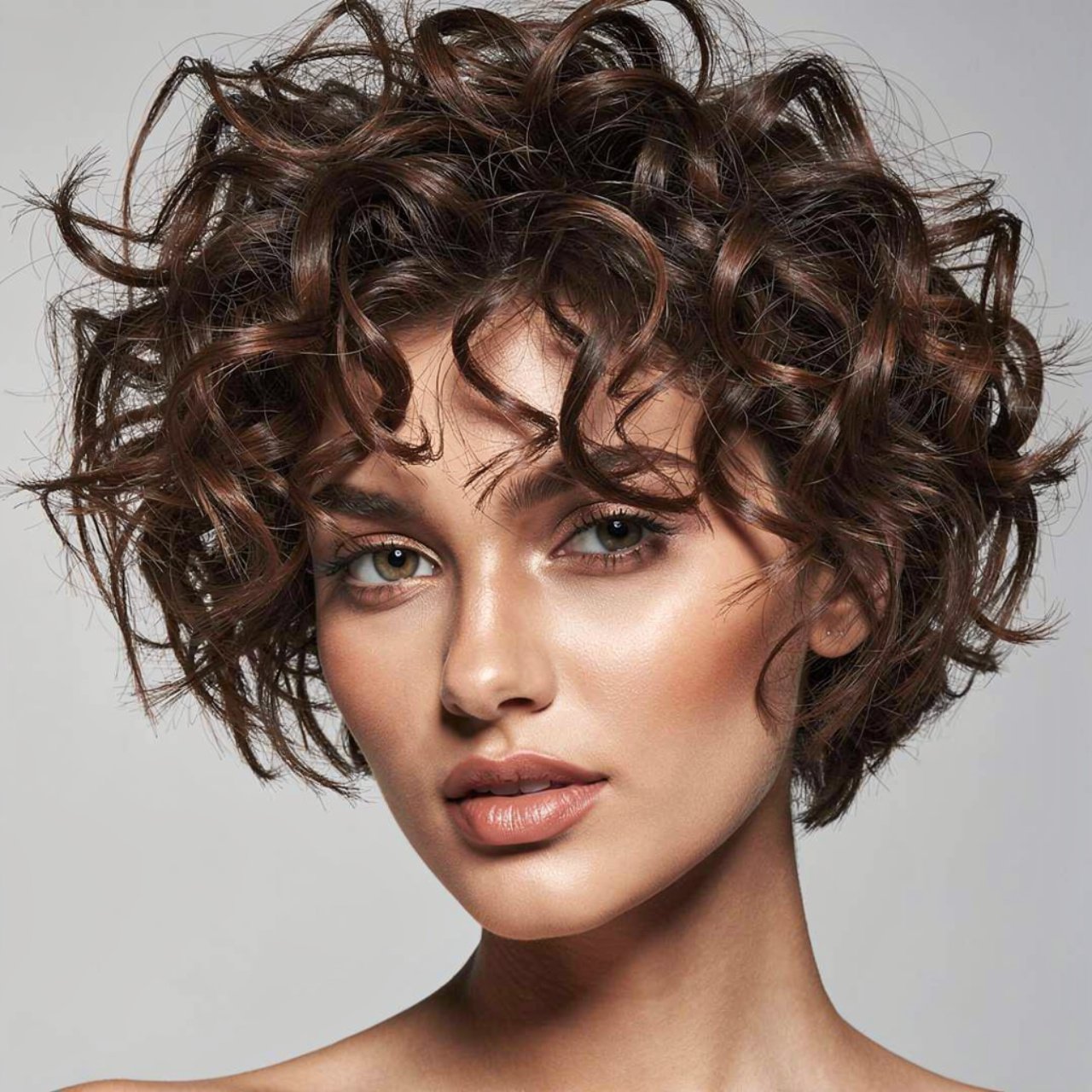 tousled hairstyle for short curly hair natural