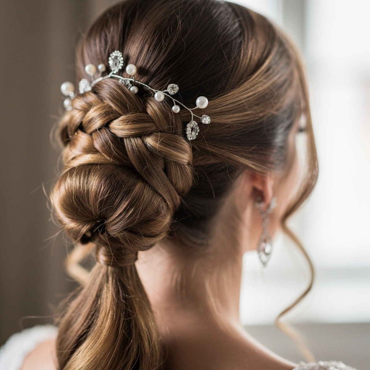twisted ponytail hairstyle for wedding elegant bri