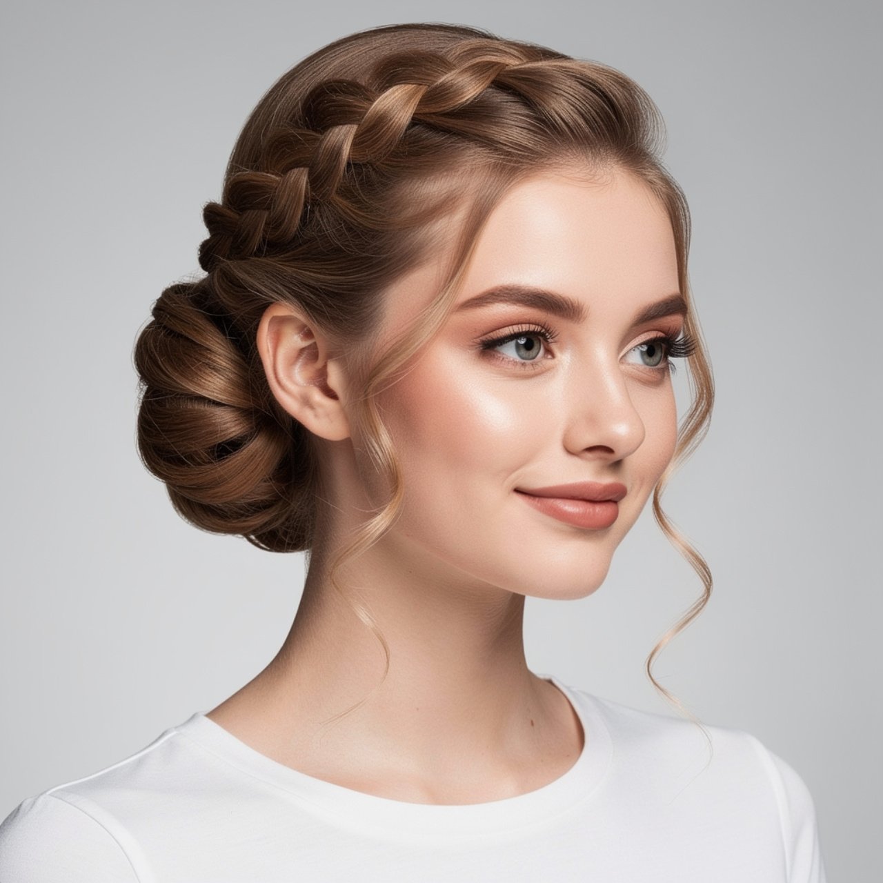 twisted side style cute prom hairstyle on a young
