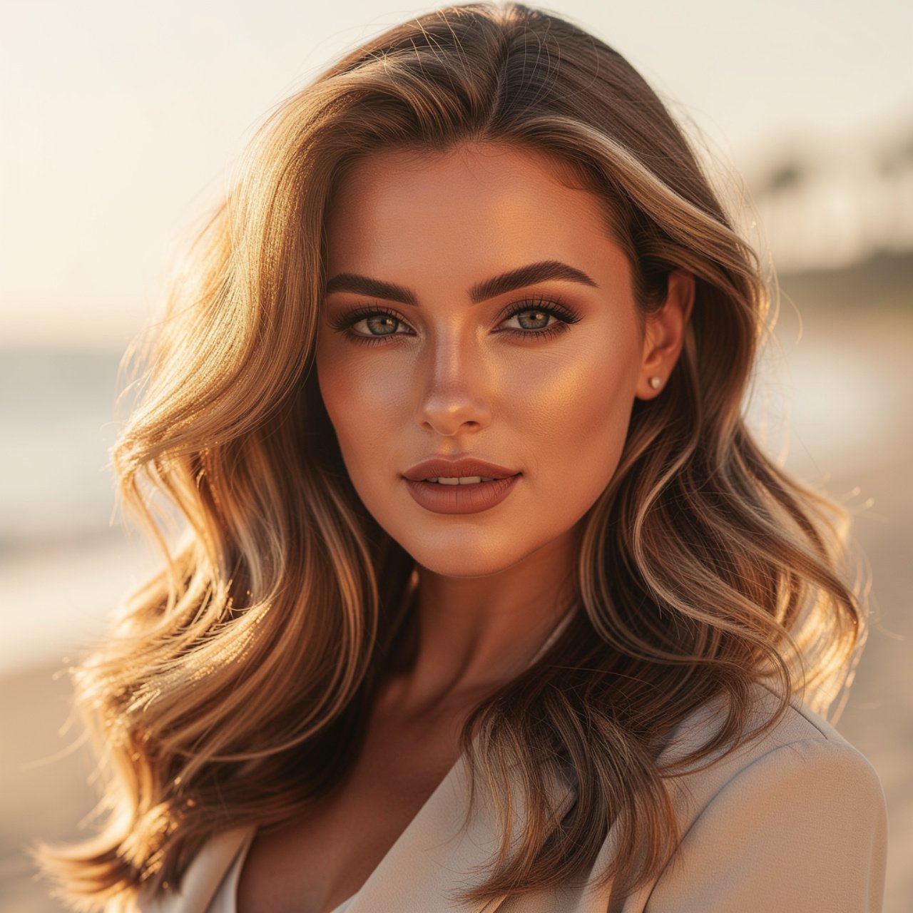 ultra realistic square photo of a woman with natur