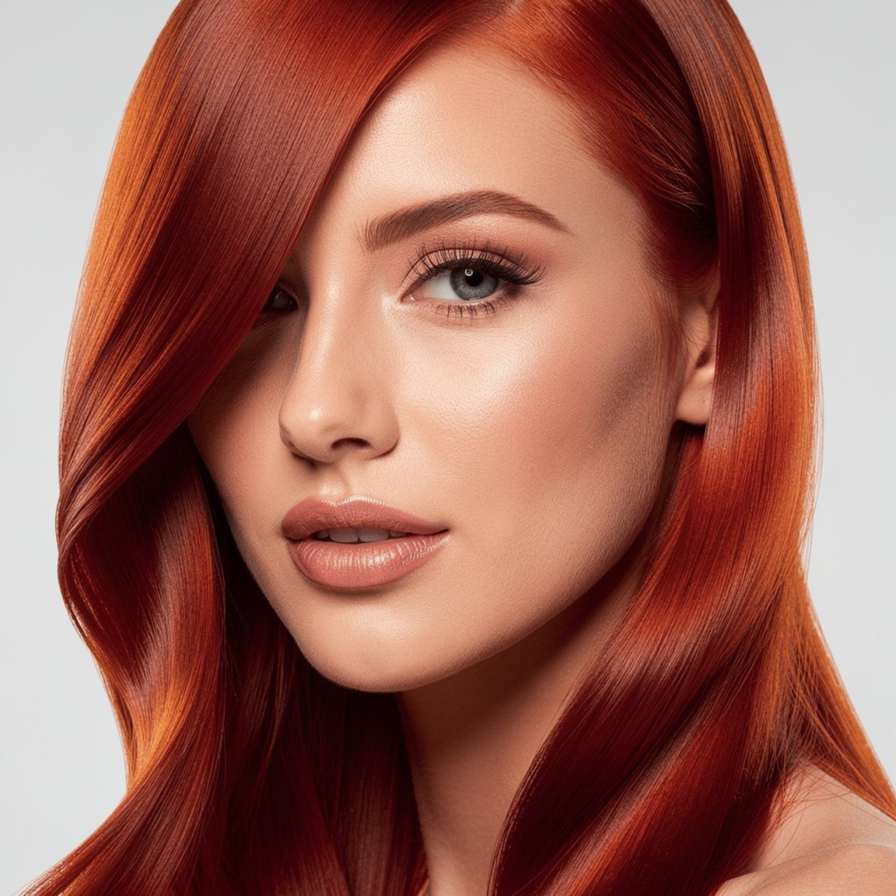 venetian red hair color single portrait showing ri