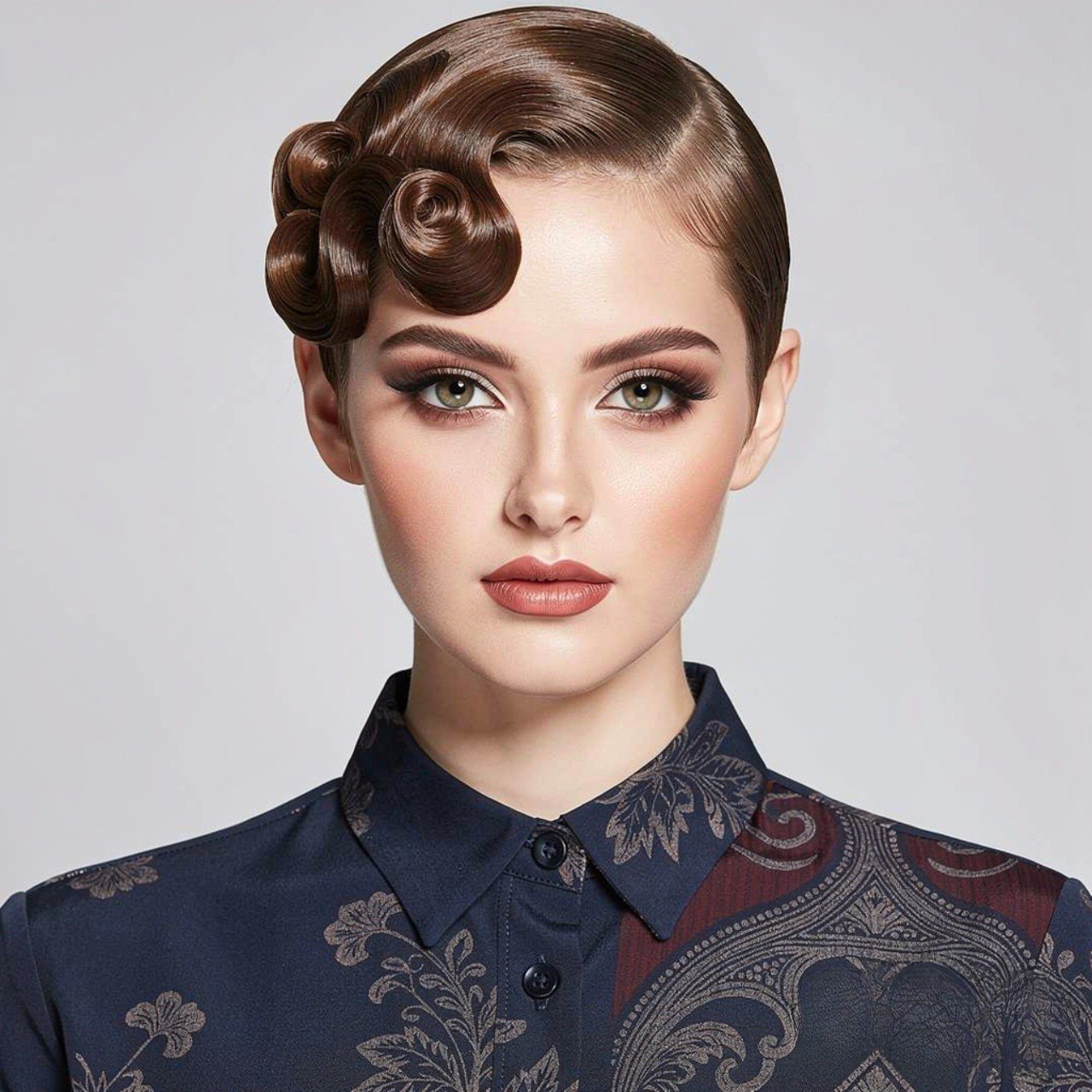 vintage finger waves prom hairstyle for short hair