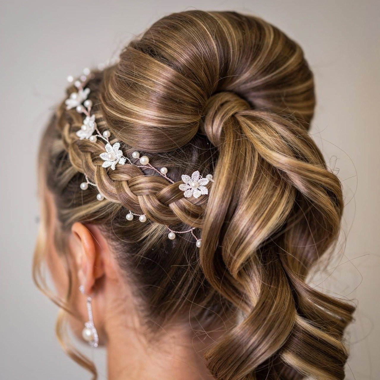 voluminous crown wedding ponytail hairstyle focus
