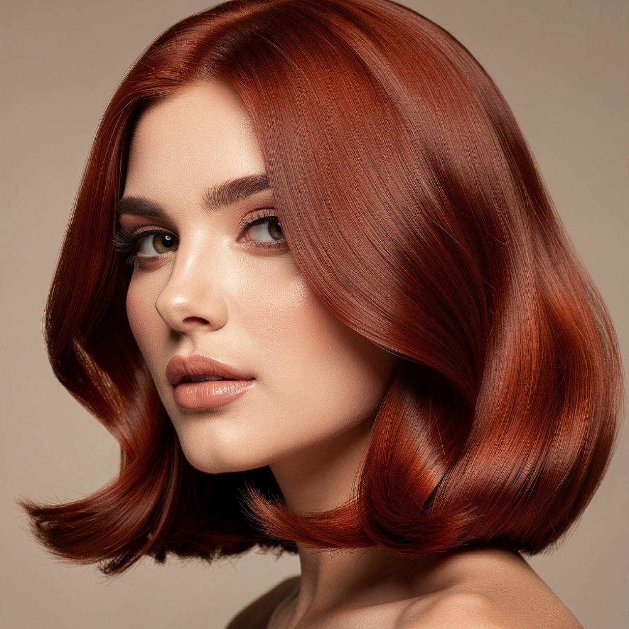 warm chestnut red hair color single portrait showi