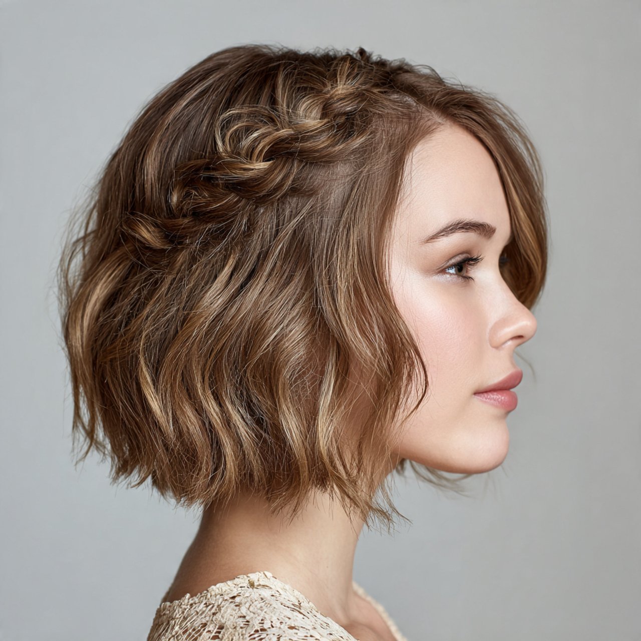 waterfall braid hairstyle for short hair beautiful