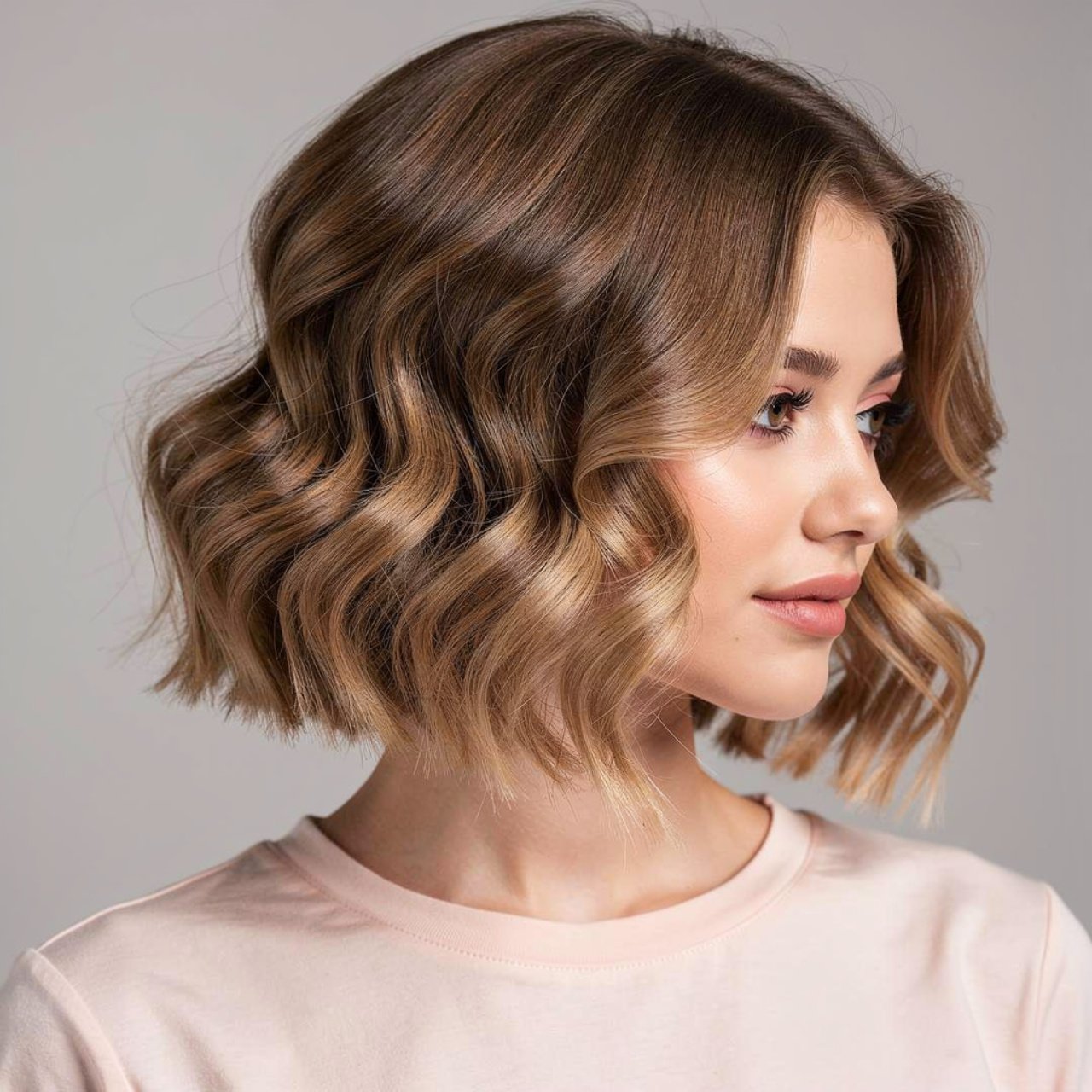 wavy bob style cute prom hairstyle square portrait