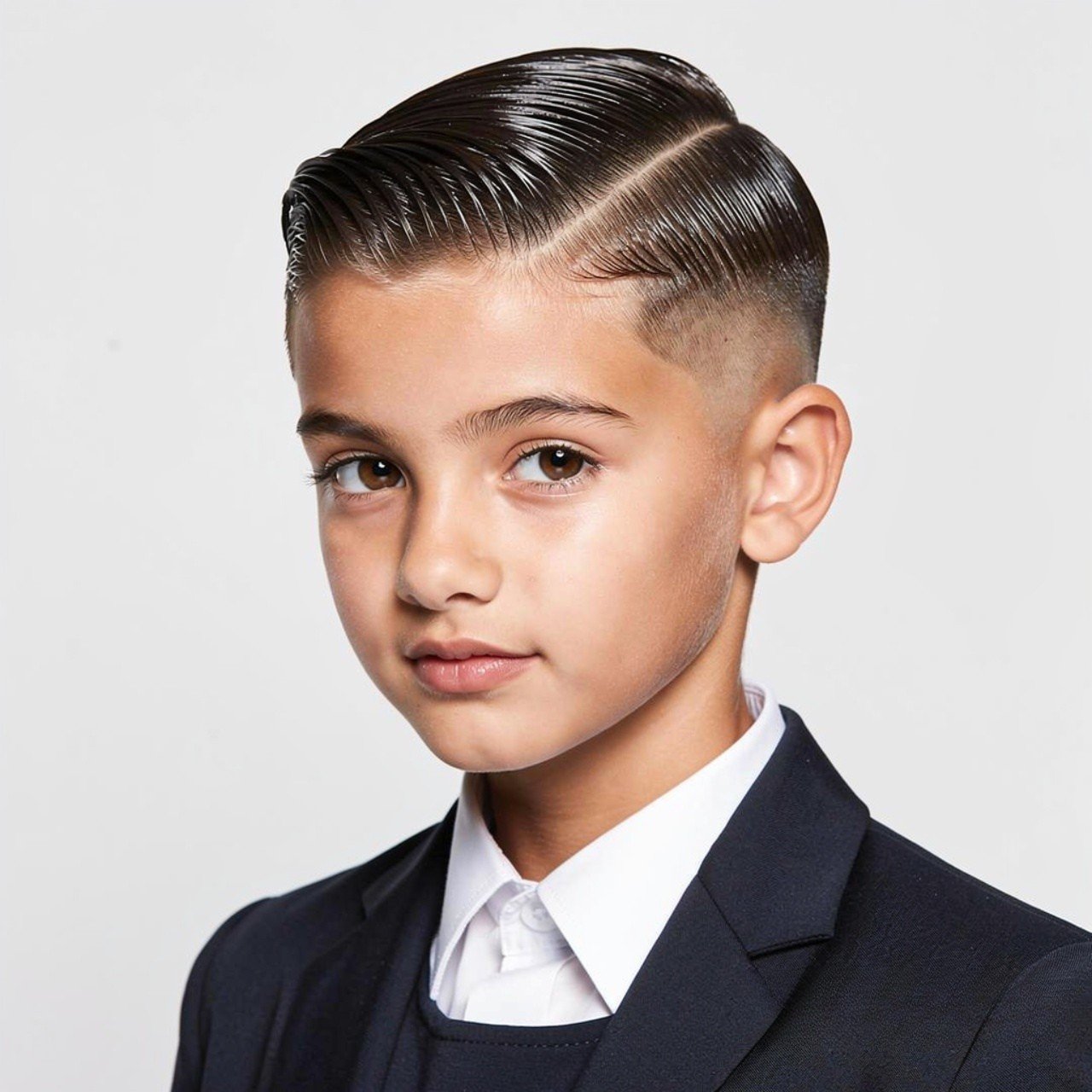 wet look hairstyle for short hair suitable for sch