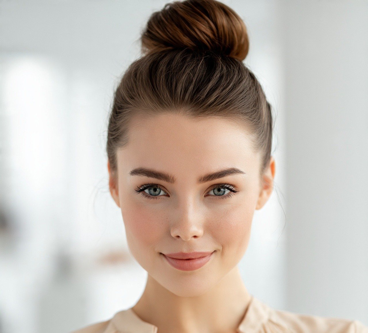 1. Classic Sleek High Bun Cute Hairstyles