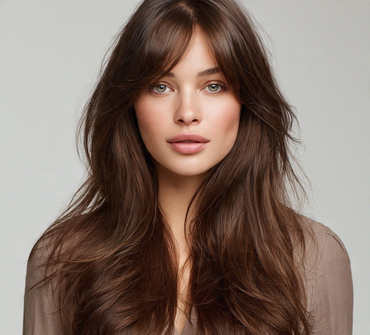 1. Curtain Bangs With Long Layers Hairstyle