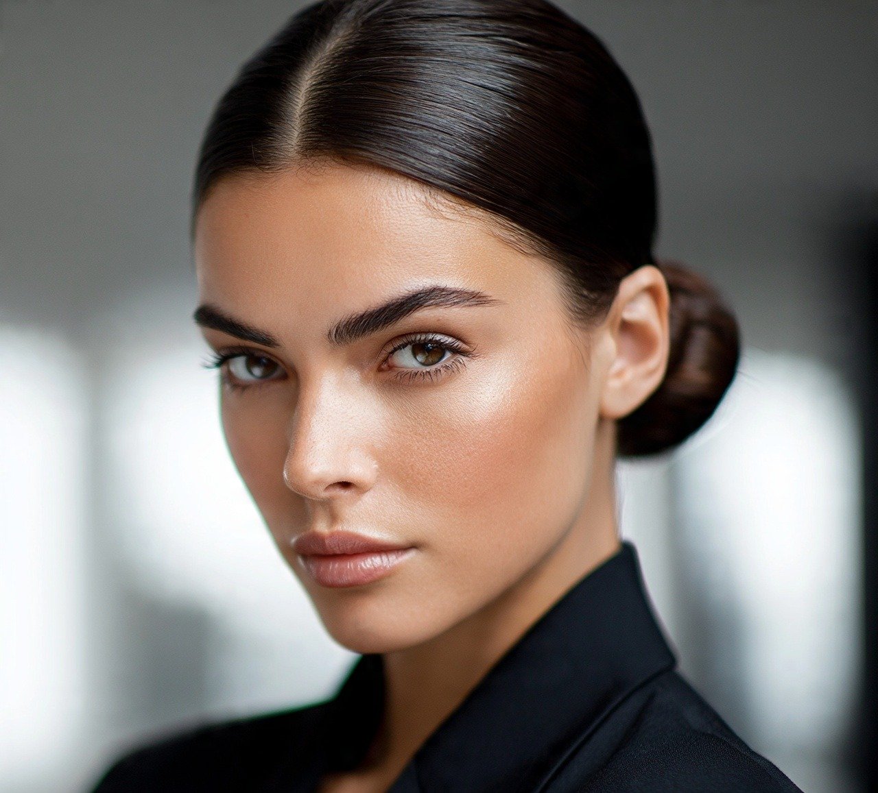 1. Low Sleek Bun Work Hairstyles For Long Hair