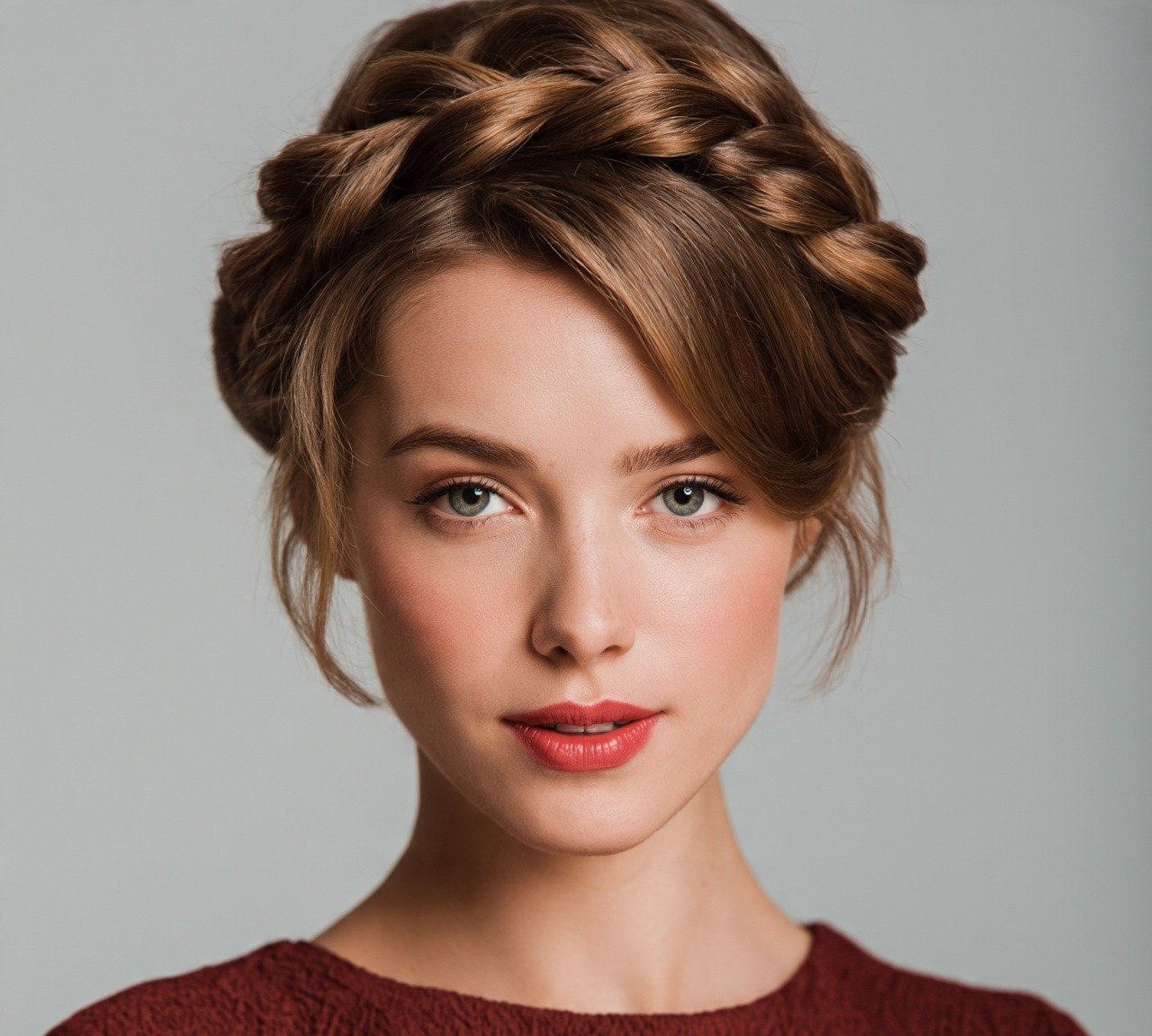 Updo Hairstyles For Short Hair: 15 Trendy Ideas That Turns Heads 2 1. Twisted Crown Updo Hairstyles For Short Hair