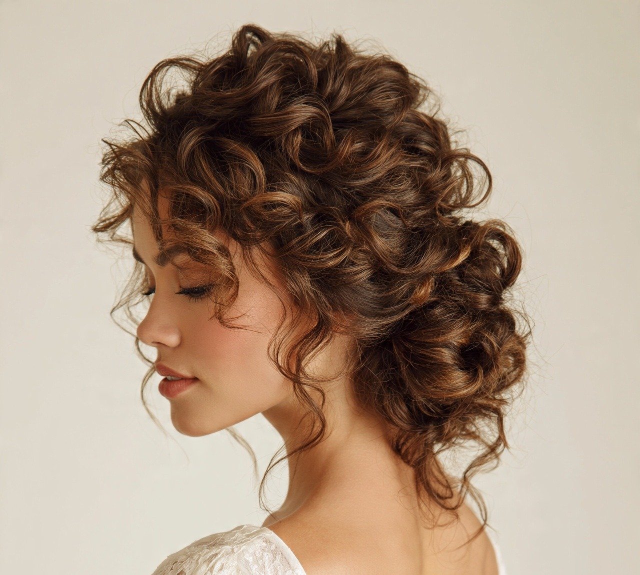 10. Curly Bridal Bun Wedding Hairstyles