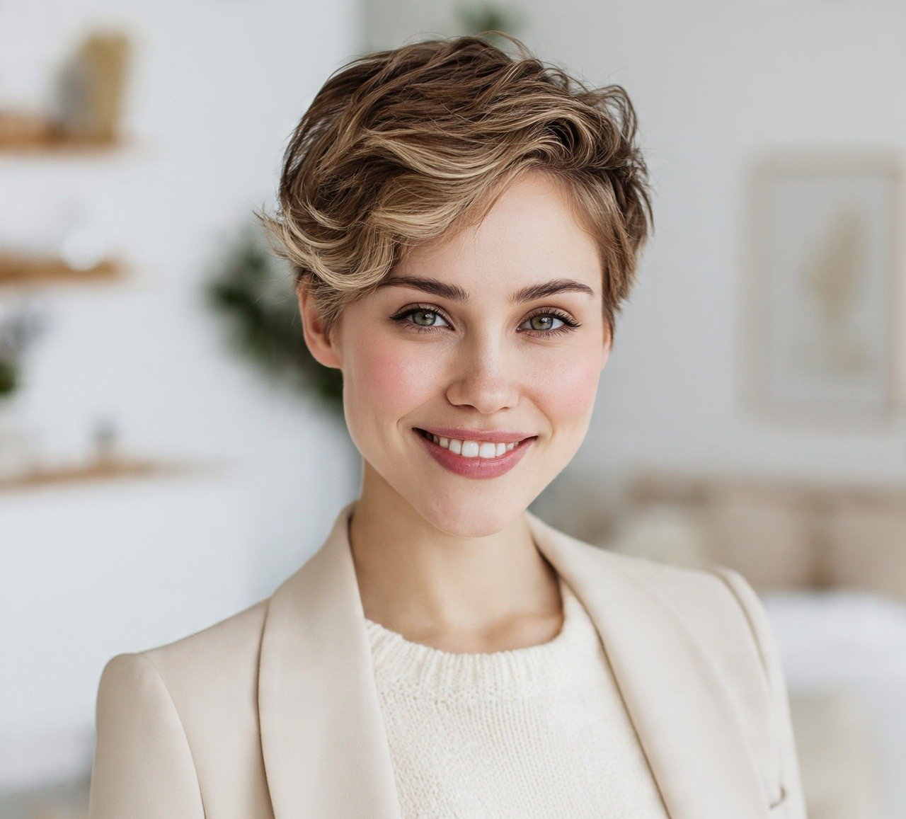 10. Highlighted Wavy Pixie Short Hairstyles