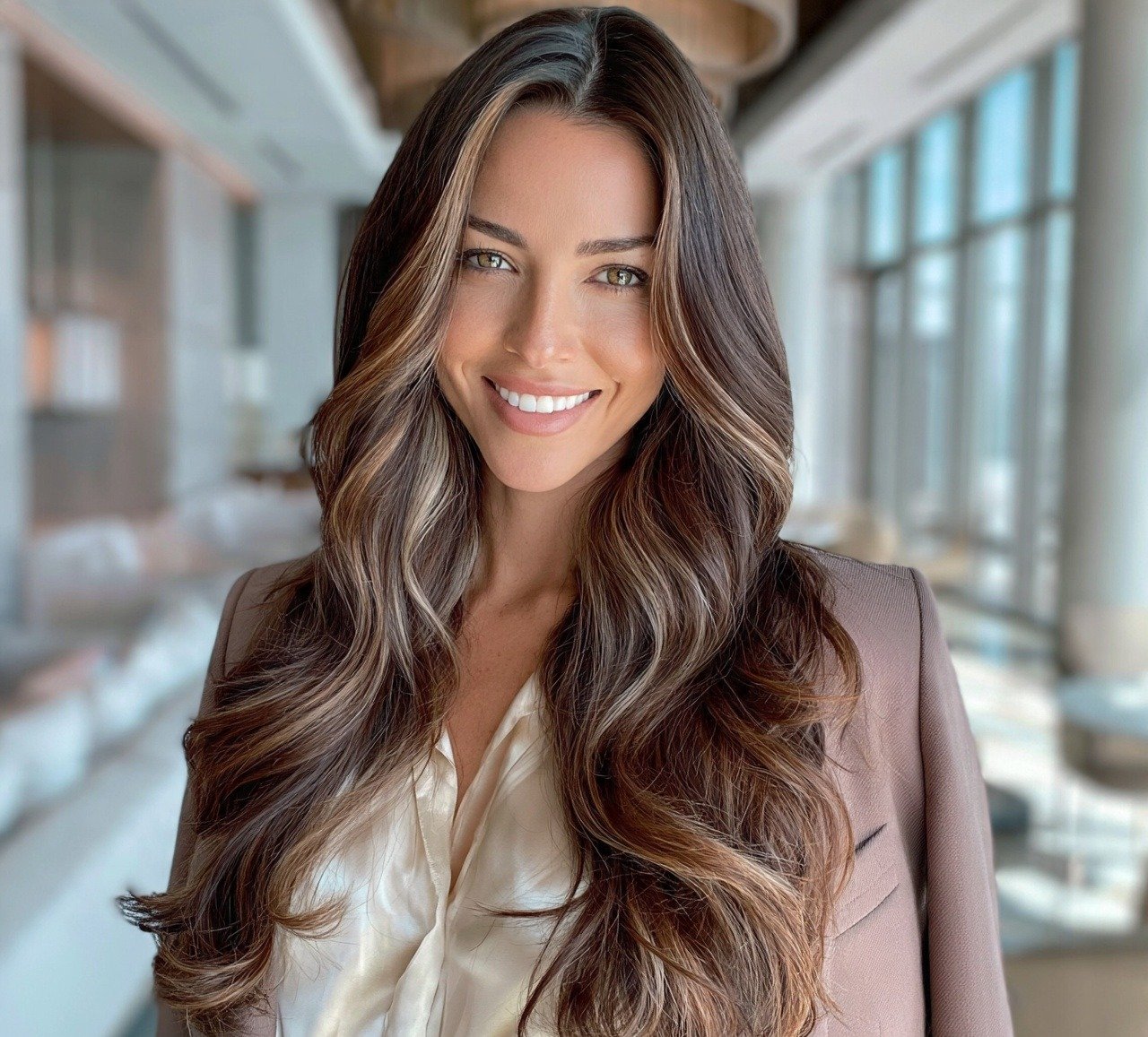 10. Mocha with Vanilla Ribbon Highlights Hair Color for Brunettes