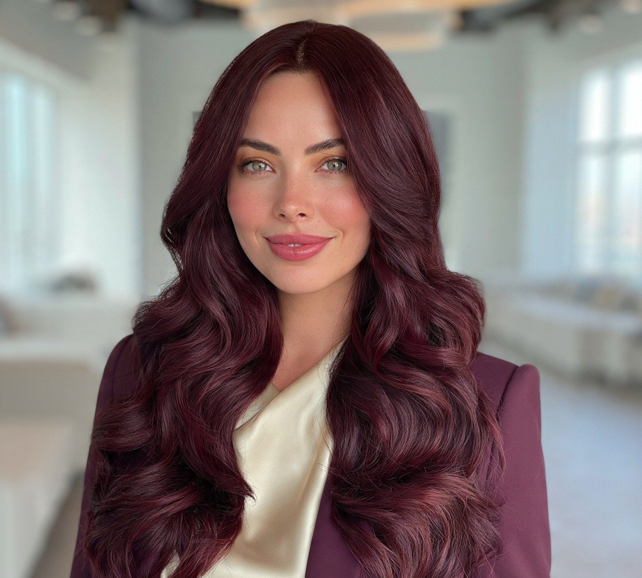 14 Trending Dark Red Hair Color Ideas You'll Want to Try Now 11 10. Plum Red Hair Color