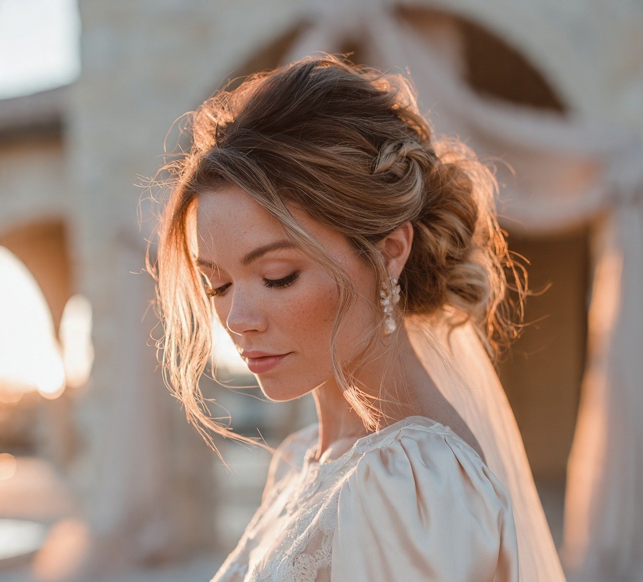 10. Romantic Messy Bun for Weddings Hairstyles