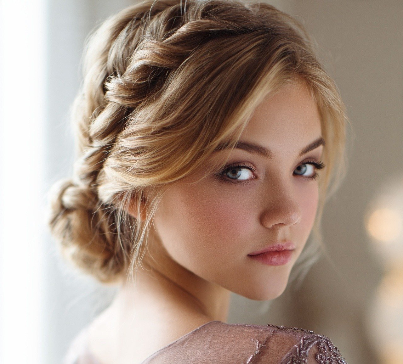 Updo Hairstyles For Prom: 16 Trending Looks to Steal the Night 11 10. Rope Braid Low Bun Updo Hairstyles For Prom Night