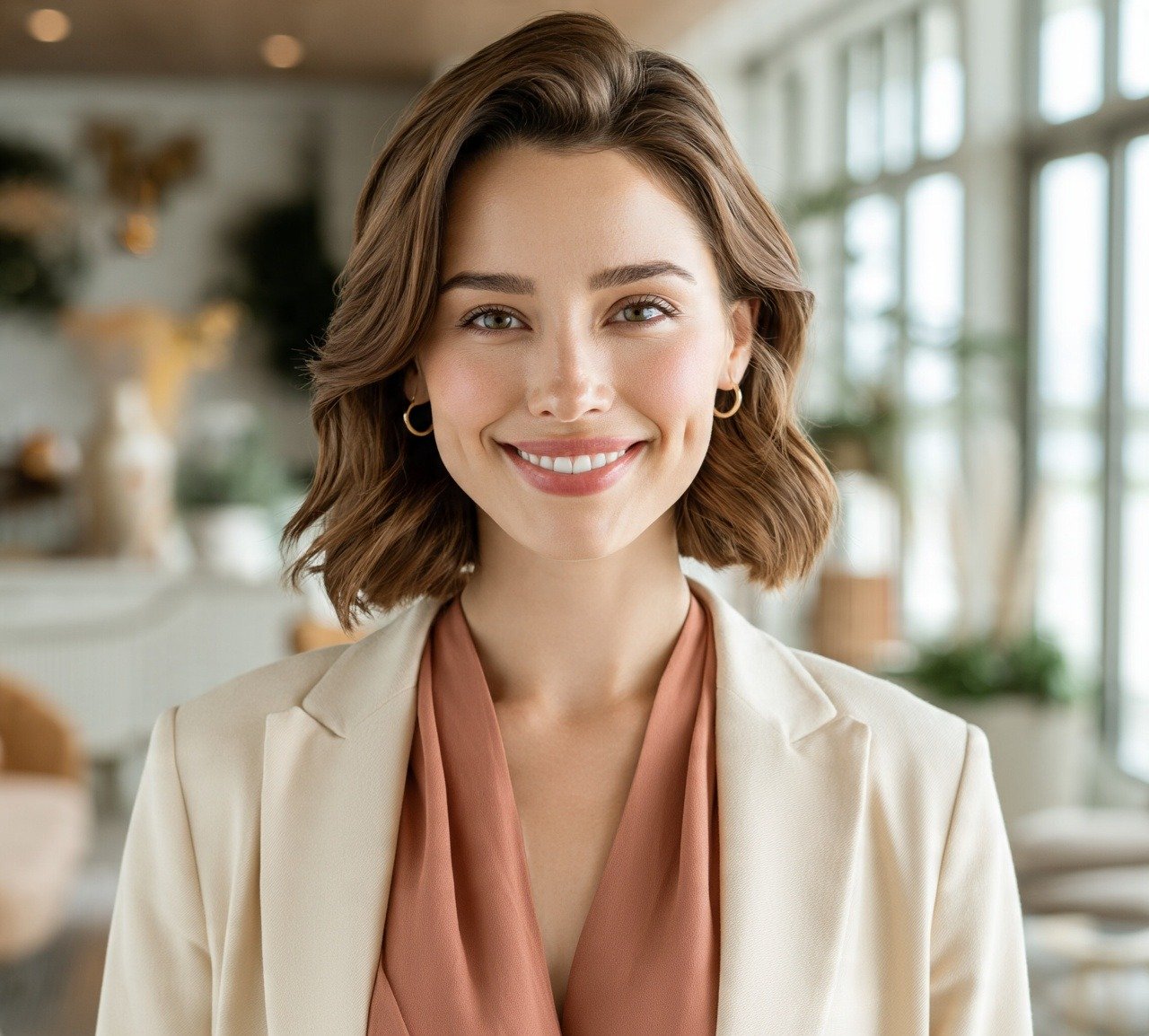 10. Side Parted Wavy Lob Short Hairstyles For Women