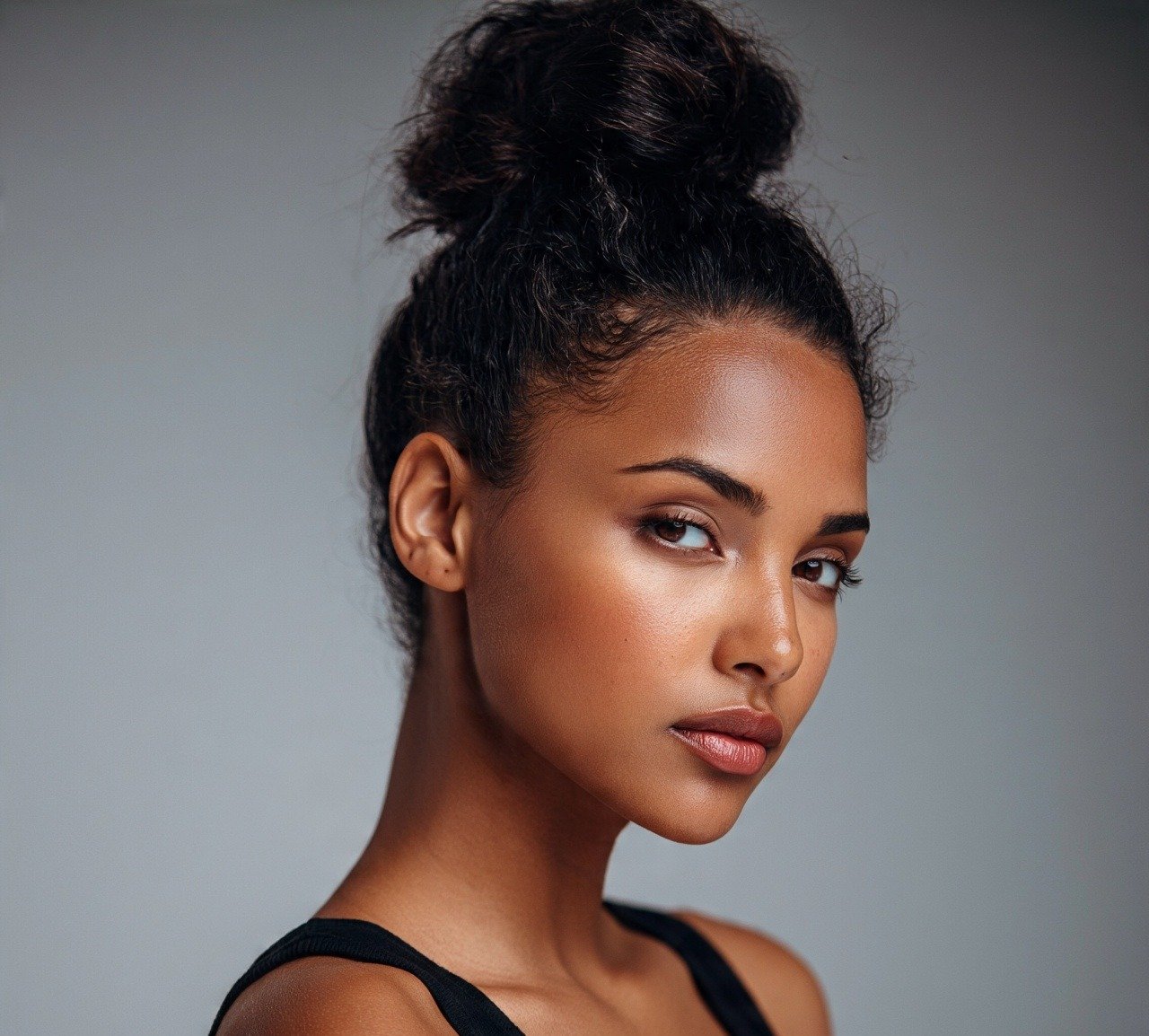 10. Sleek Bun Natural Hair Hairstyles