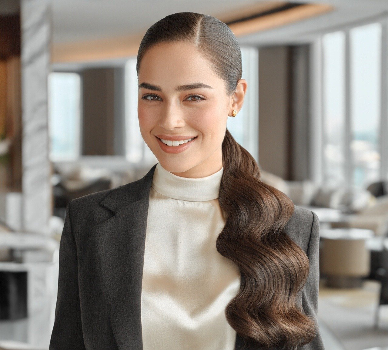 16 Trending Long Wavy Hairstyles You'll Want to Try 11 10. Sleek Wavy Low Ponytail Long Hairstyles