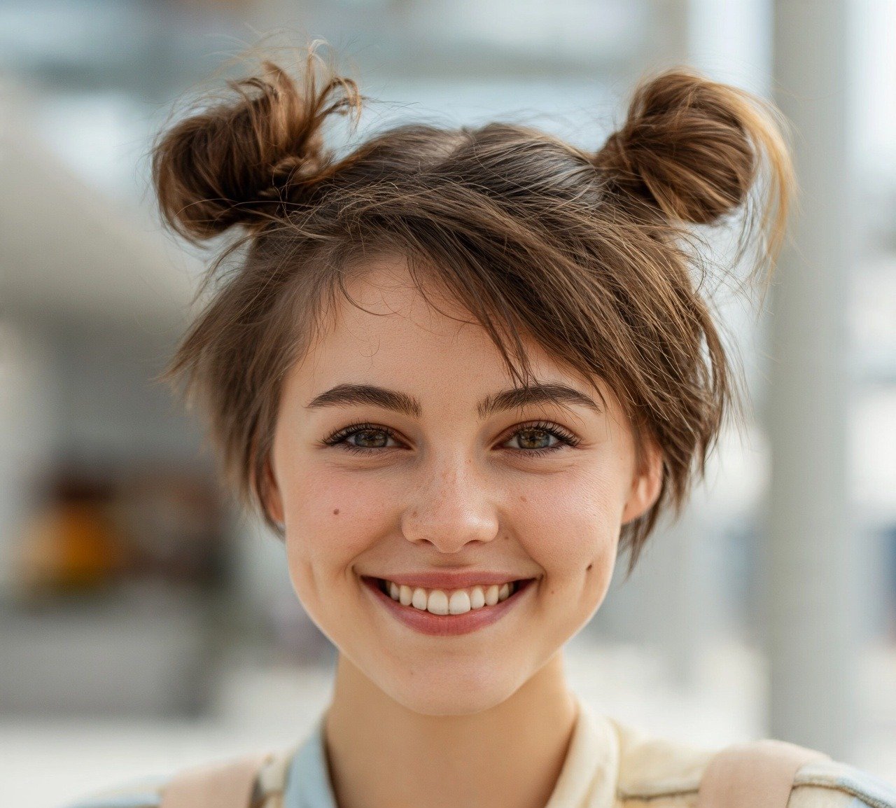 Space Bun Hairstyles: 14 Trendy Ideas to Try Right Now 11 10. Space Buns on Short Hair Hairstyles