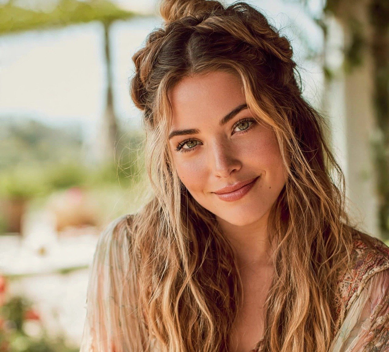 13 Trendy Half Bun Hairstyles Ideas For Every Hair Type and Occasion 12 11. Bohemian Half Bun Hairstyles