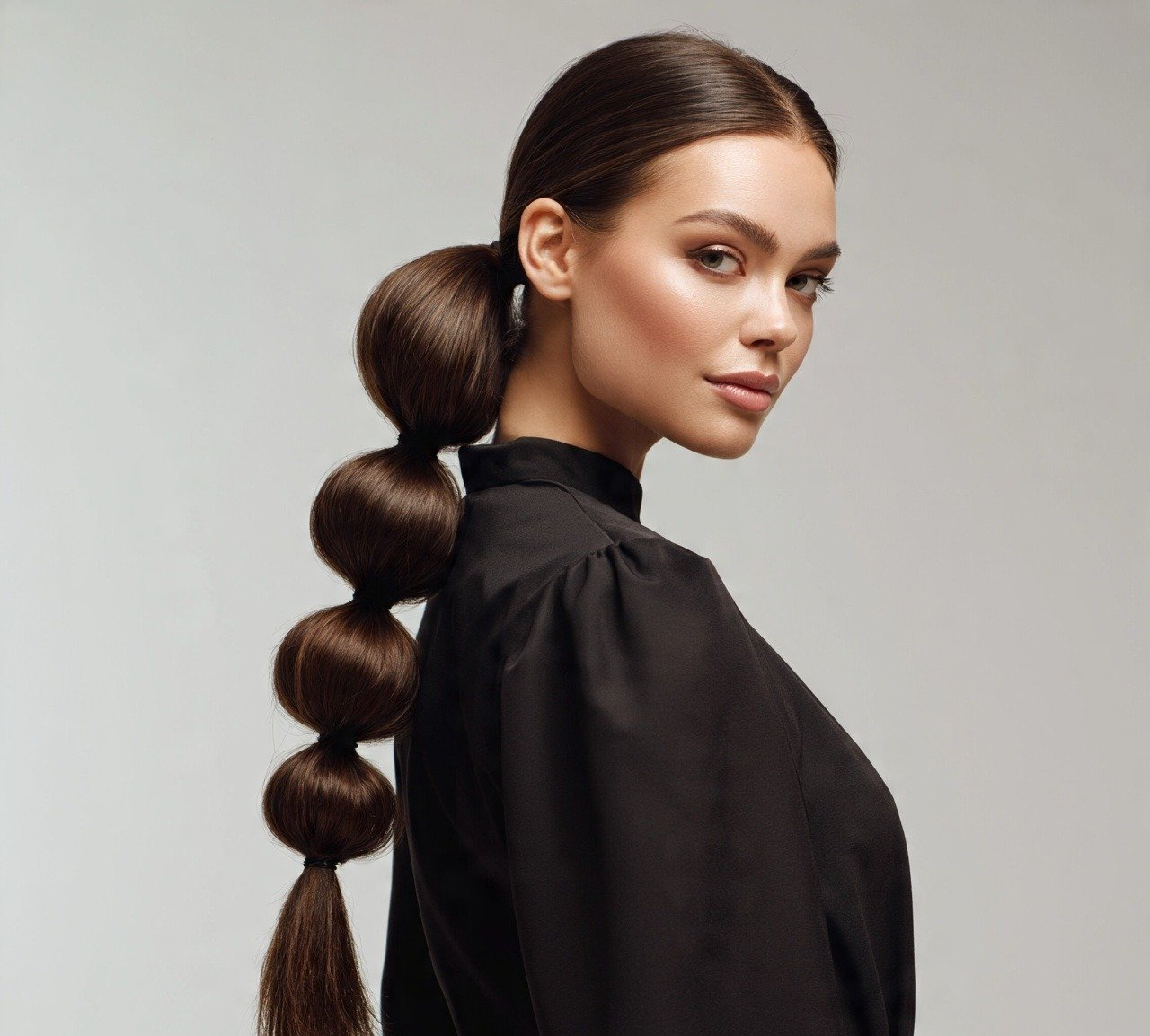 Quick Hairstyles For Long Hair: 13 Easy & Trending Everyday Looks 12 11. Bubble Ponytail Quick Hairstyle for Long Hair