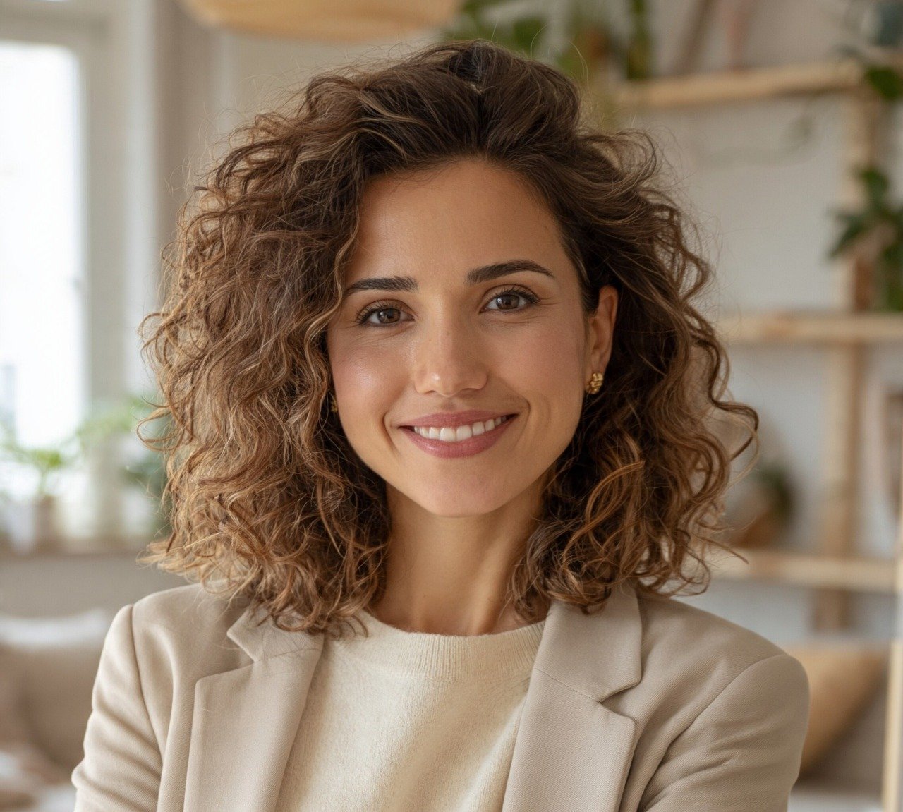 11. Natural Curly Wavy Texture Medium Hairstyles
