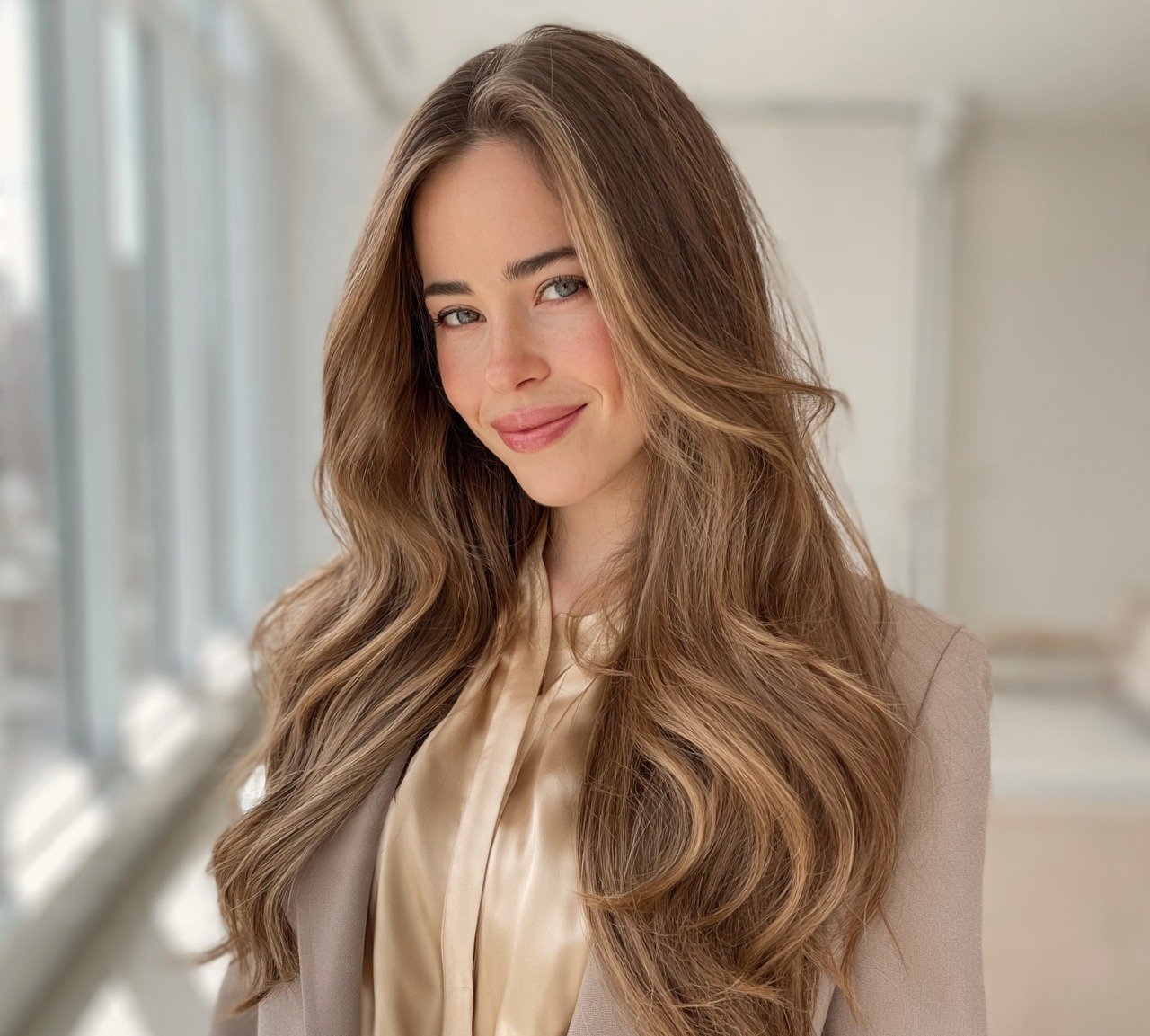 11. Rooted Light Brown for Grown Out Glamour Hair Color