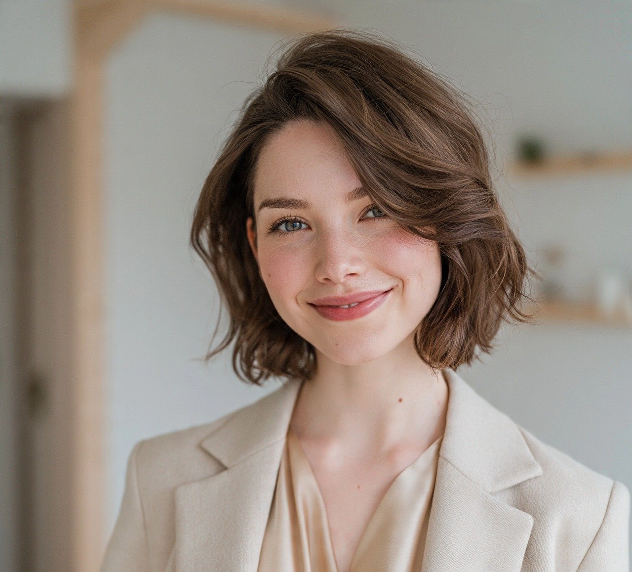 11. Side Swept Wavy Bob Short Hairstyles