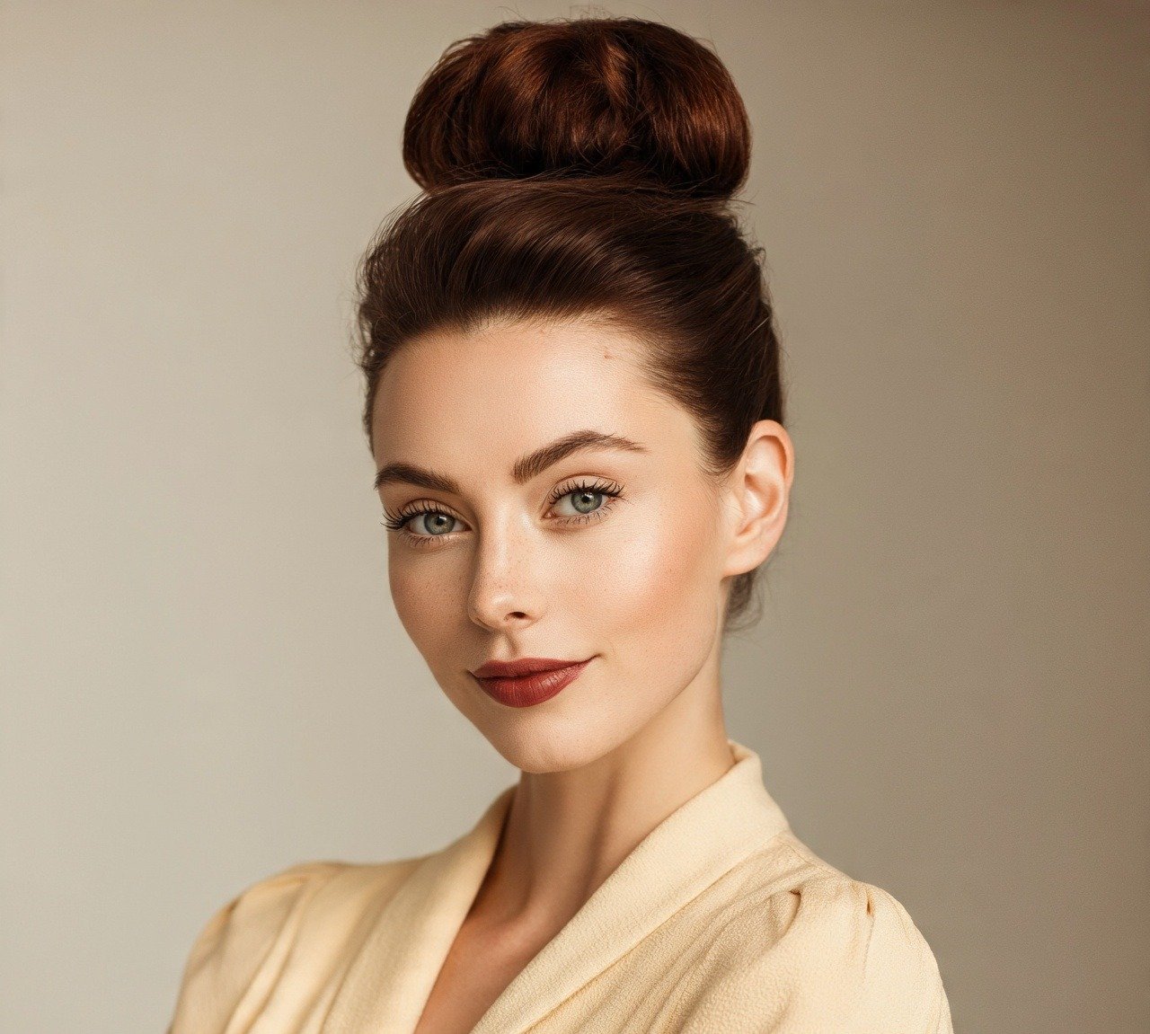 Updo Hairstyles For Short Hair: 15 Trendy Ideas That Turns Heads 12 11. Sleek High Bun Updo Hairstyles For Short Hair