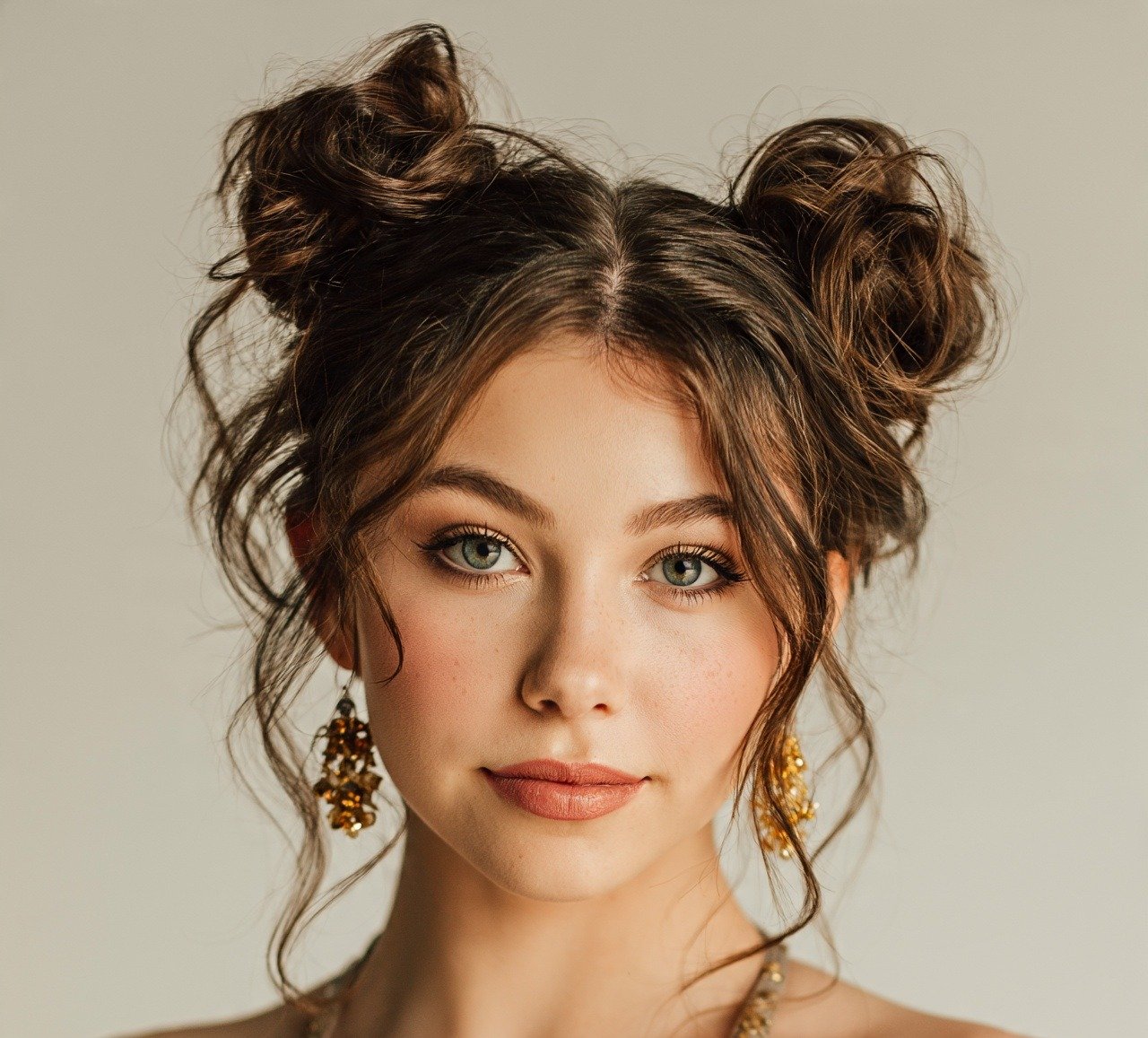 Updo Hairstyles For Prom: 16 Trending Looks to Steal the Night 12 11. Space Buns Glam Edition Updo Hairstyles For Prom Night
