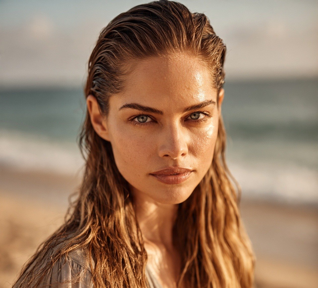11. Wet Look Slicked Back Waves Beach Hairstyle for Long Hair