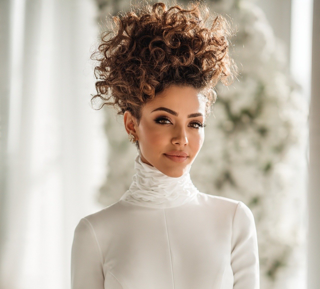 12. Bold Bridal Mohawk Wedding Hairstyles for Curly Hair