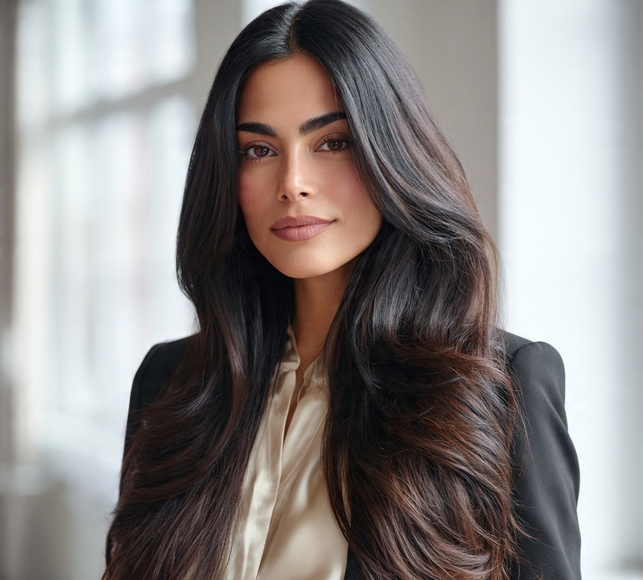 12. Jet Black to Dark Brown Gradient Hair Color