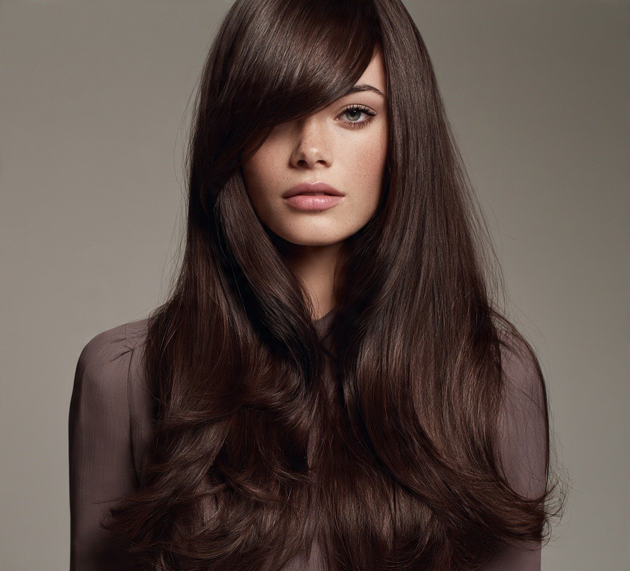 12. Long Hair With Heavy Side Bangs Hairstyle