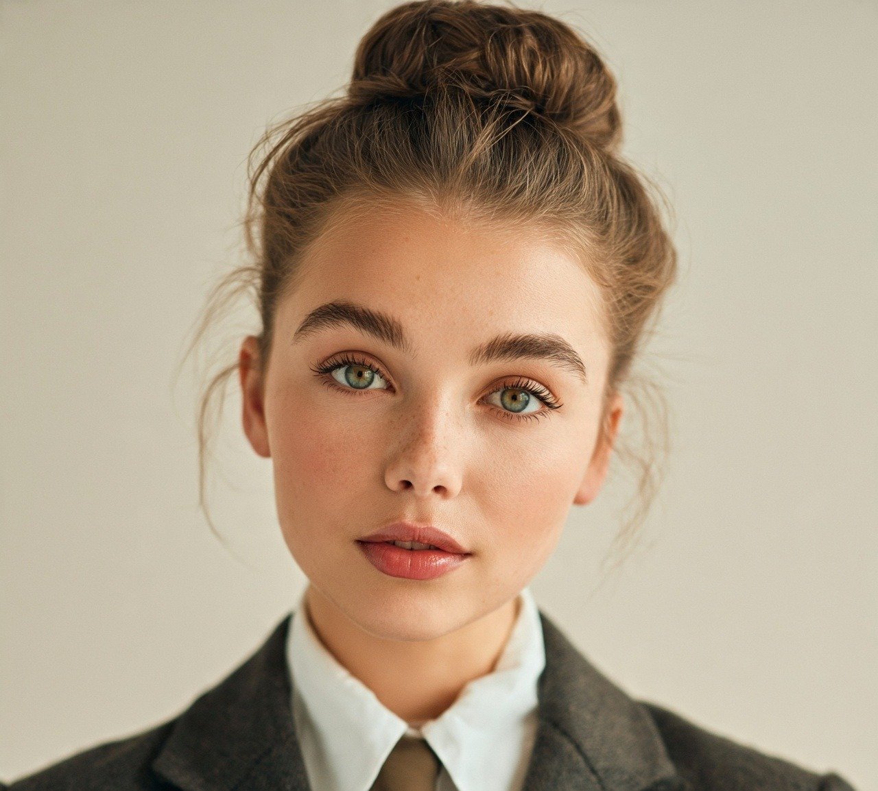 12. Sleek Ballerina Bun Updo Hairstyles For School