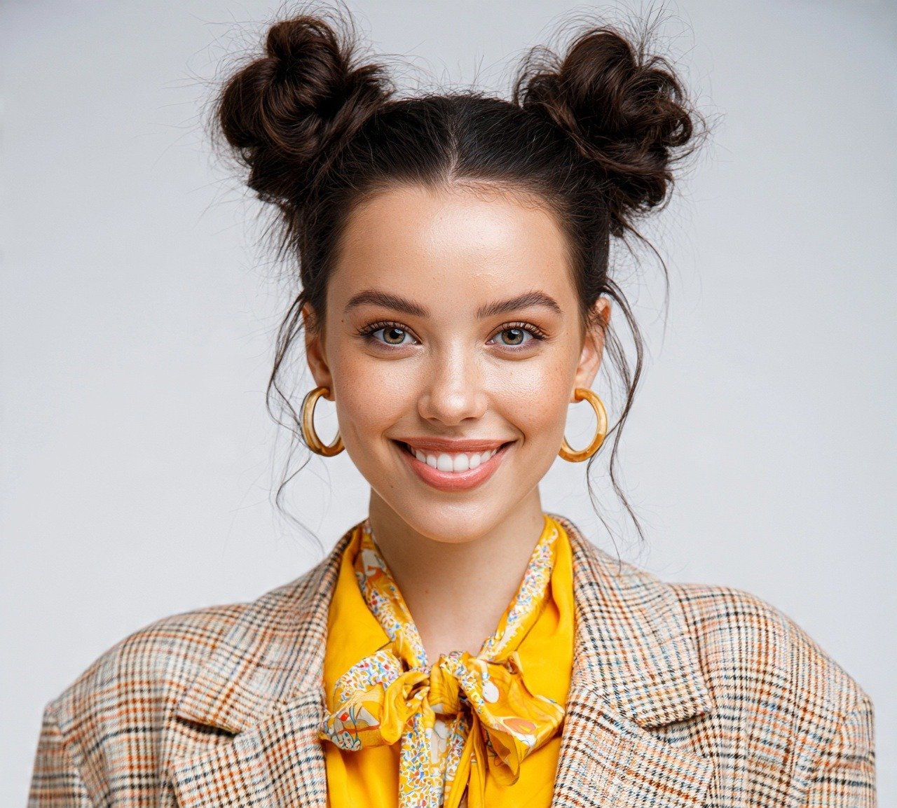 12. Space Buns Updo Hairstyles For Long Hair